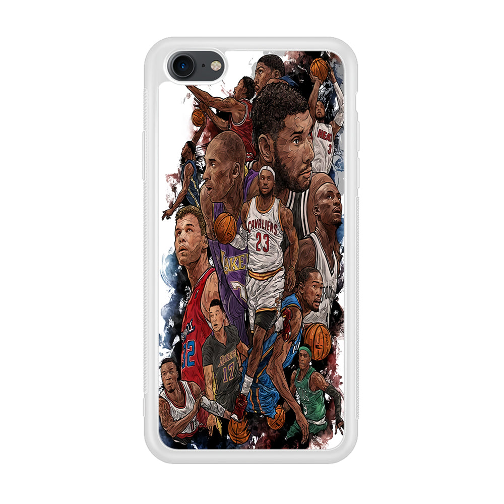 Basketball Players Art iPhone 7 Case-Phone Case-Rubber White (2D Case)-Altracase