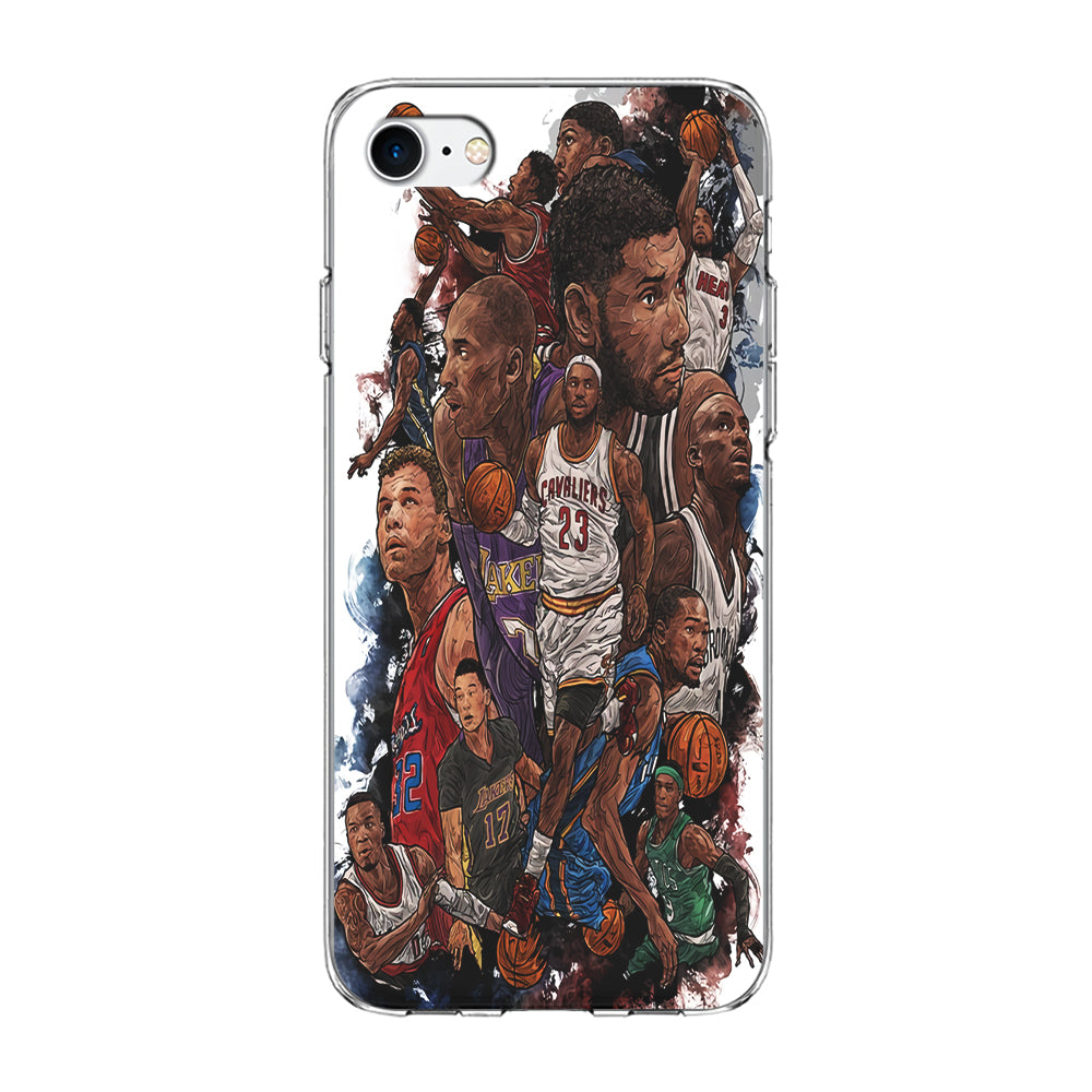 Basketball Players Art iPhone 7 Case-Phone Case-Clear Soft Case-Altracase