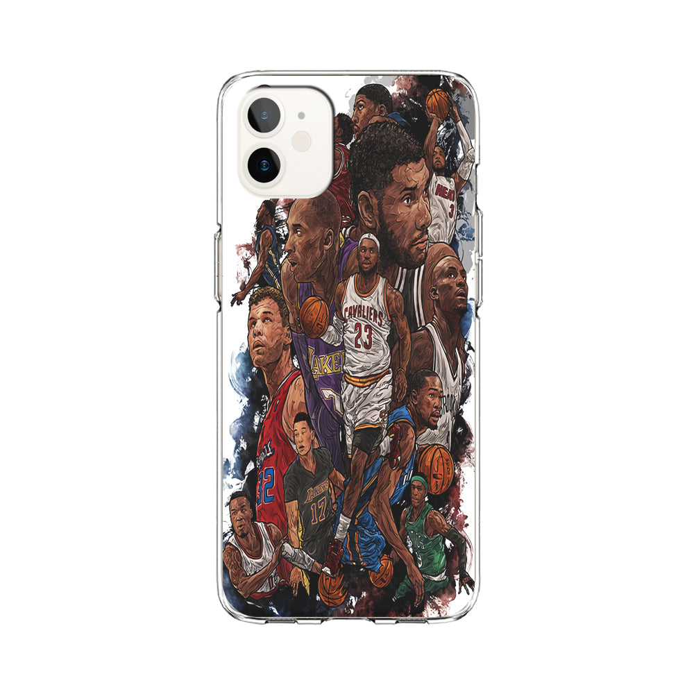 Basketball Players Art iPhone 12 Case-Phone Case-Clear Soft Case-Altracase