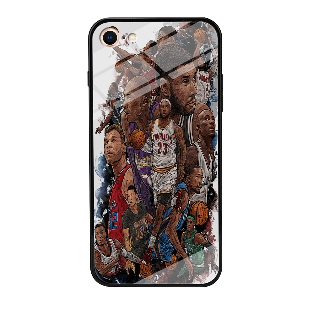 Basketball Players Art iPhone SE 3 2022 Case-Phone Case-Tempered Glass Case-Altracase