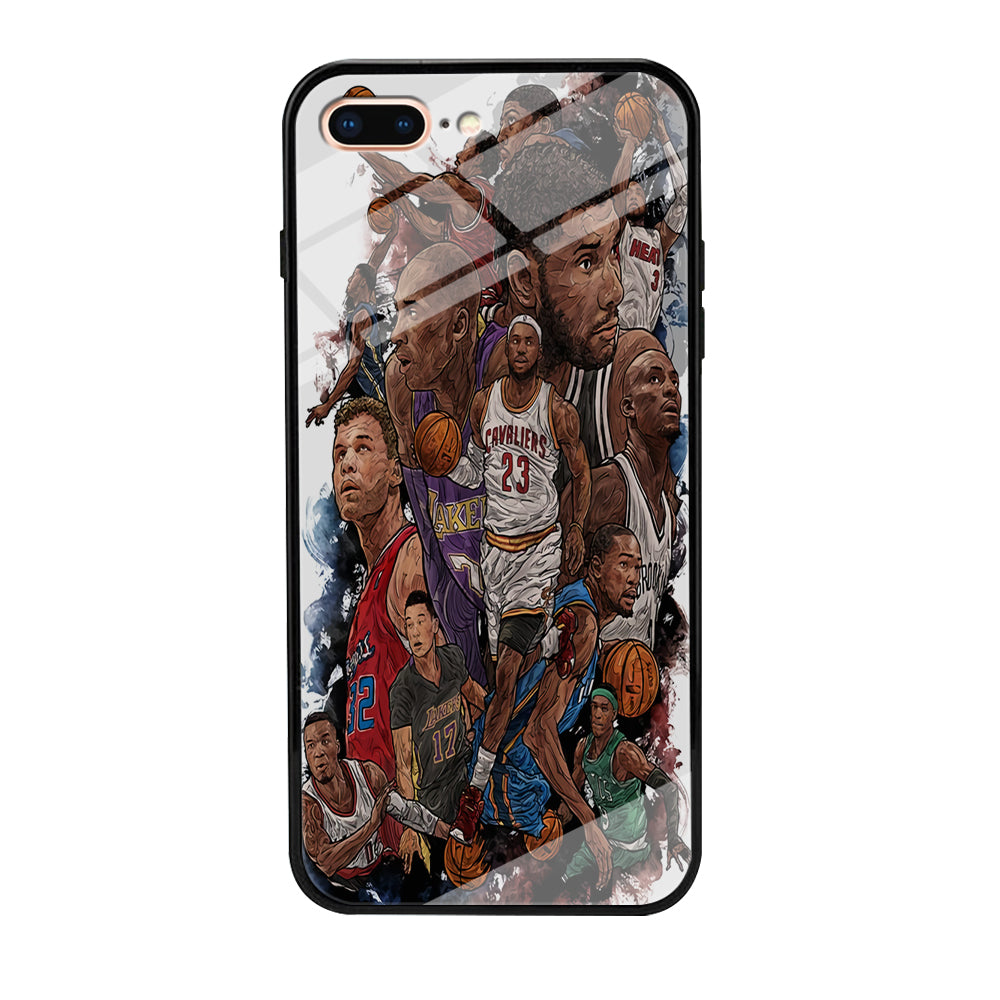 Basketball Players Art iPhone 8 Plus Case-Phone Case-Tempered Glass Case-Altracase