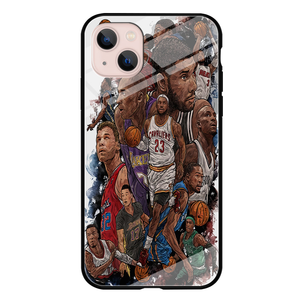 Basketball Players Art iPhone 15 Case-Phone Case-Tempered Glass Case-Altracase