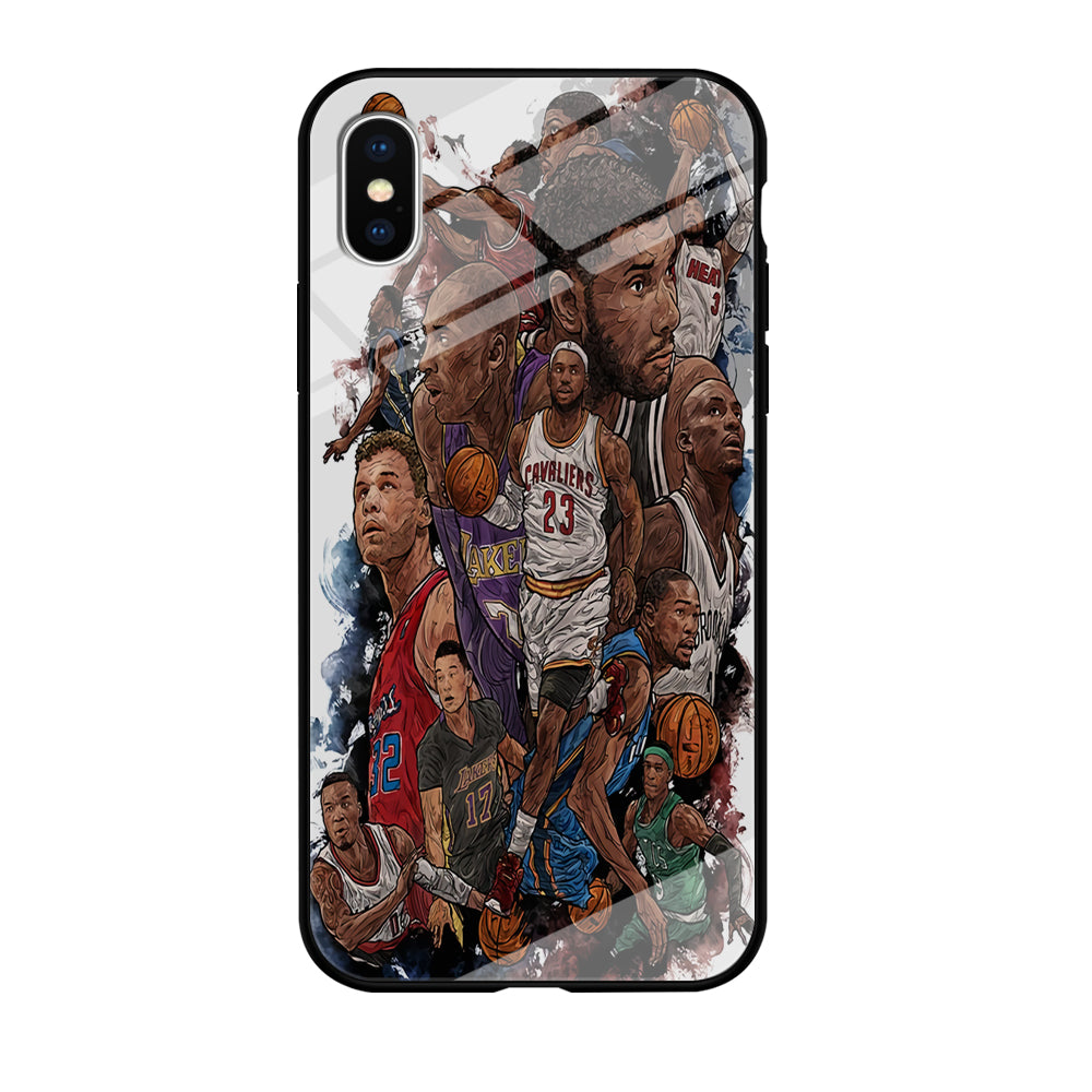 Basketball Players Art iPhone X Case-Phone Case-Tempered Glass Case-Altracase