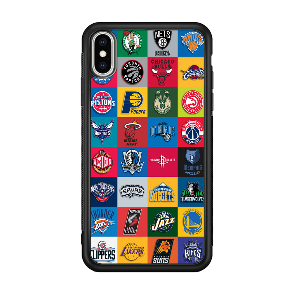 Basketball Teams NBA iPhone X Case-Phone Case-Rubber Black (2D Case)-Altracase