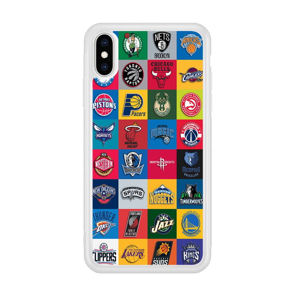 Basketball Teams NBA iPhone X Case-Phone Case-Rubber White (2D Case)-Altracase