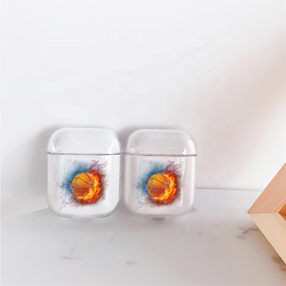 Basketball Art Flame Hard Plastic Protective Clear Case Cover For Apple Airpods-AirPod Case-Altracase