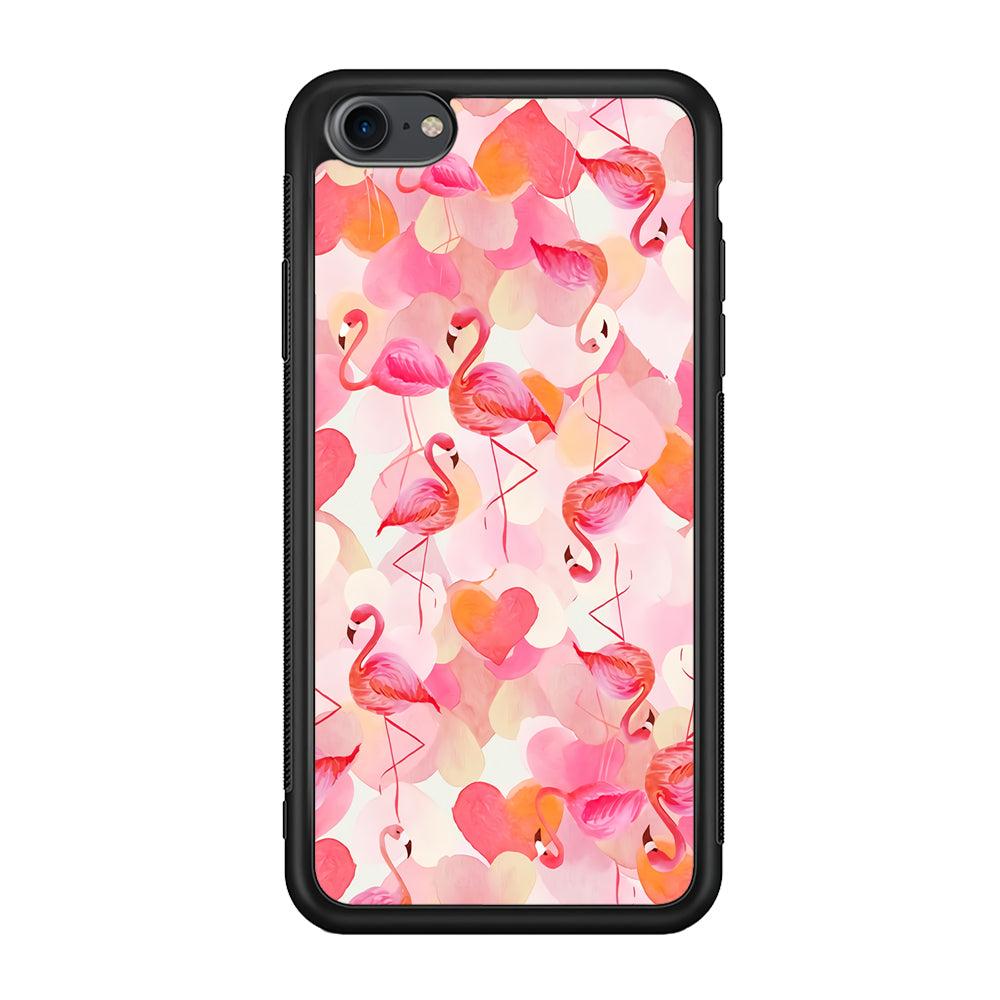 Beautiful Flamingo Art iPhone 7 Case-Phone Case-Rubber Black (2D Case)-Altracase