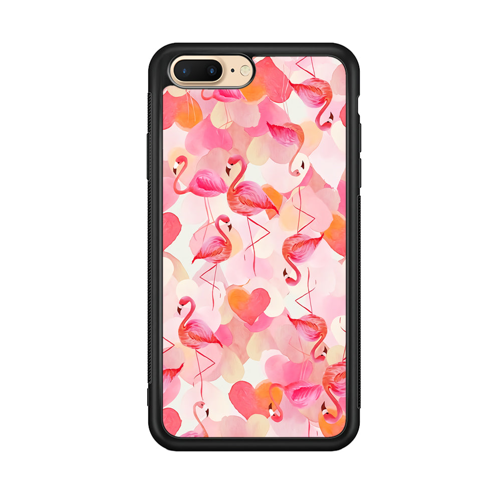 Beautiful Flamingo Art iPhone 8 Plus Case-Phone Case-Rubber Black (2D Case)-Altracase