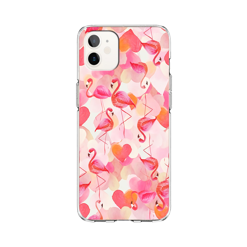 Beautiful Flamingo Art iPhone 12 Case-Phone Case-Clear Soft Case-Altracase