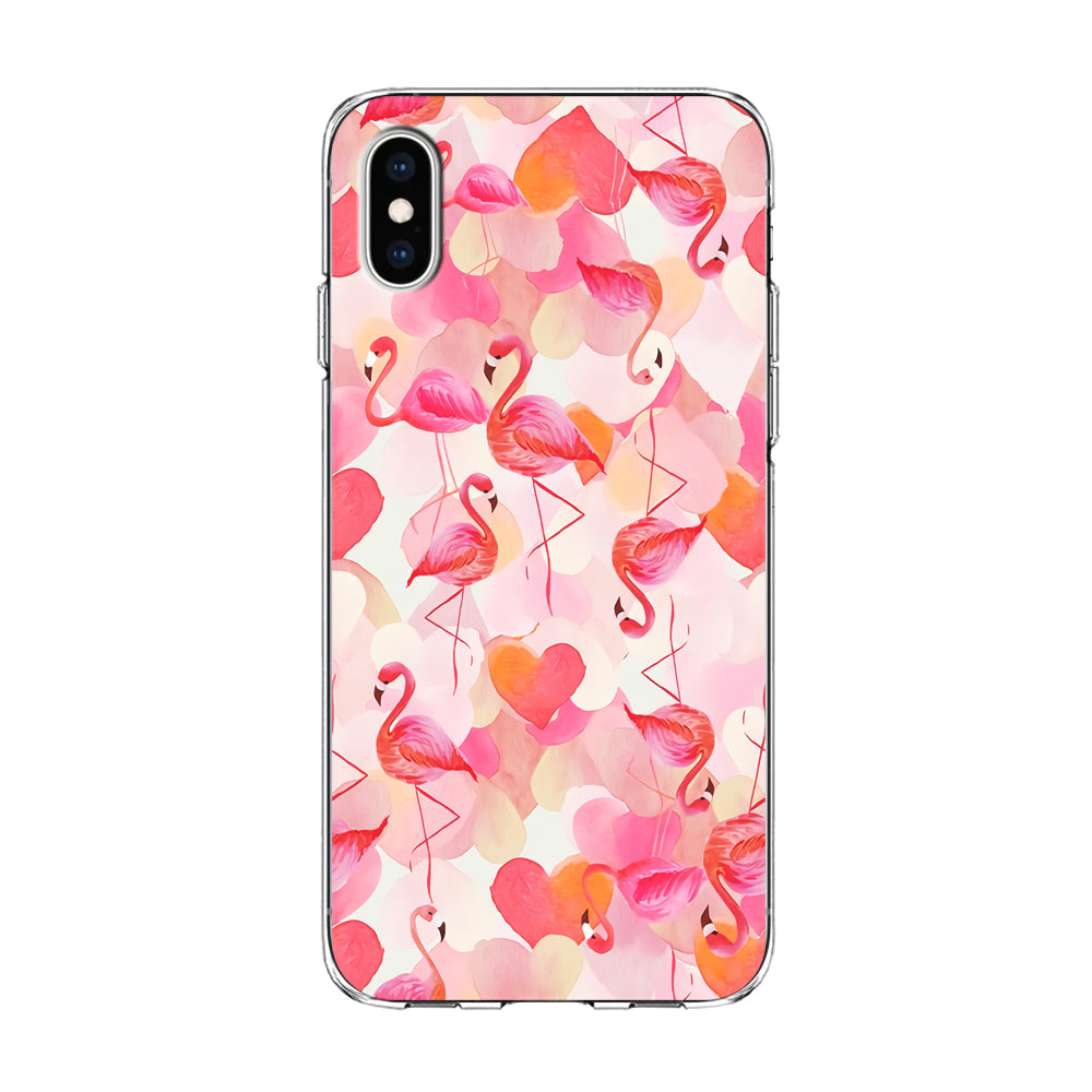 Beautiful Flamingo Art iPhone Xs Case-Phone Case-Clear Soft Case-Altracase