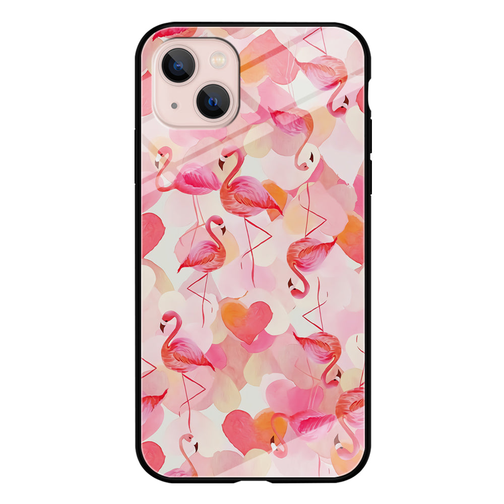 Beautiful Flamingo Art iPhone 13 Mini Case-Phone Case-Tempered Glass Case-Altracase