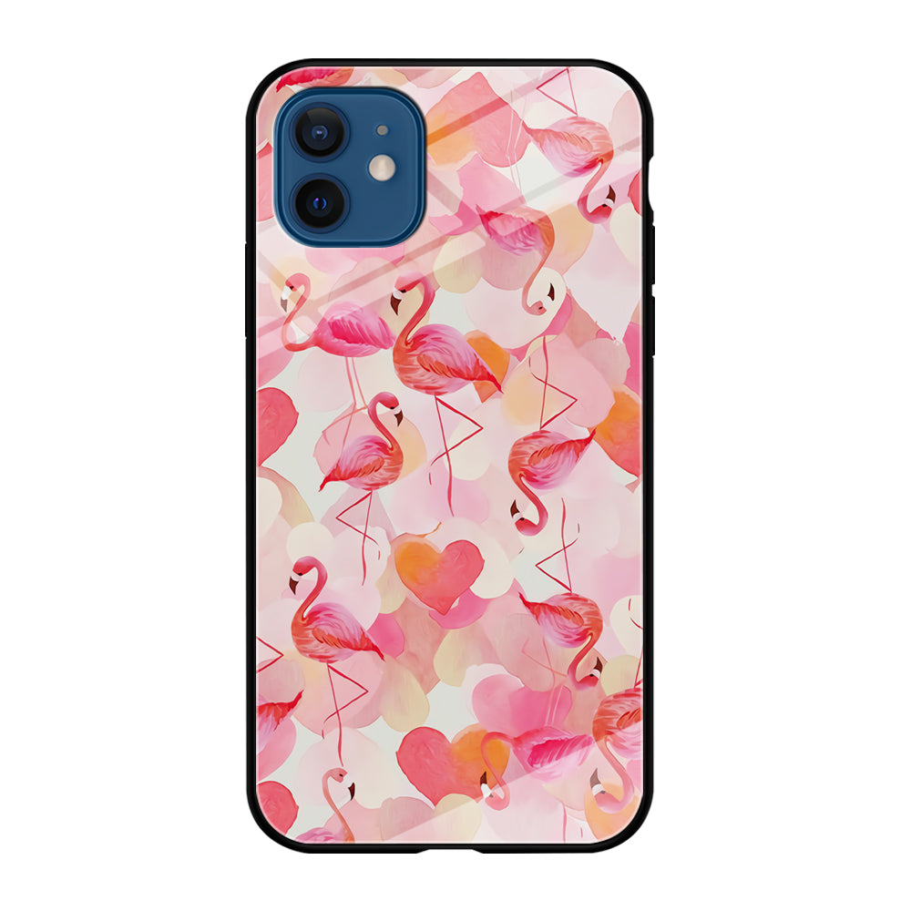 Beautiful Flamingo Art iPhone 12 Mini Case-Phone Case-Tempered Glass Case-Altracase