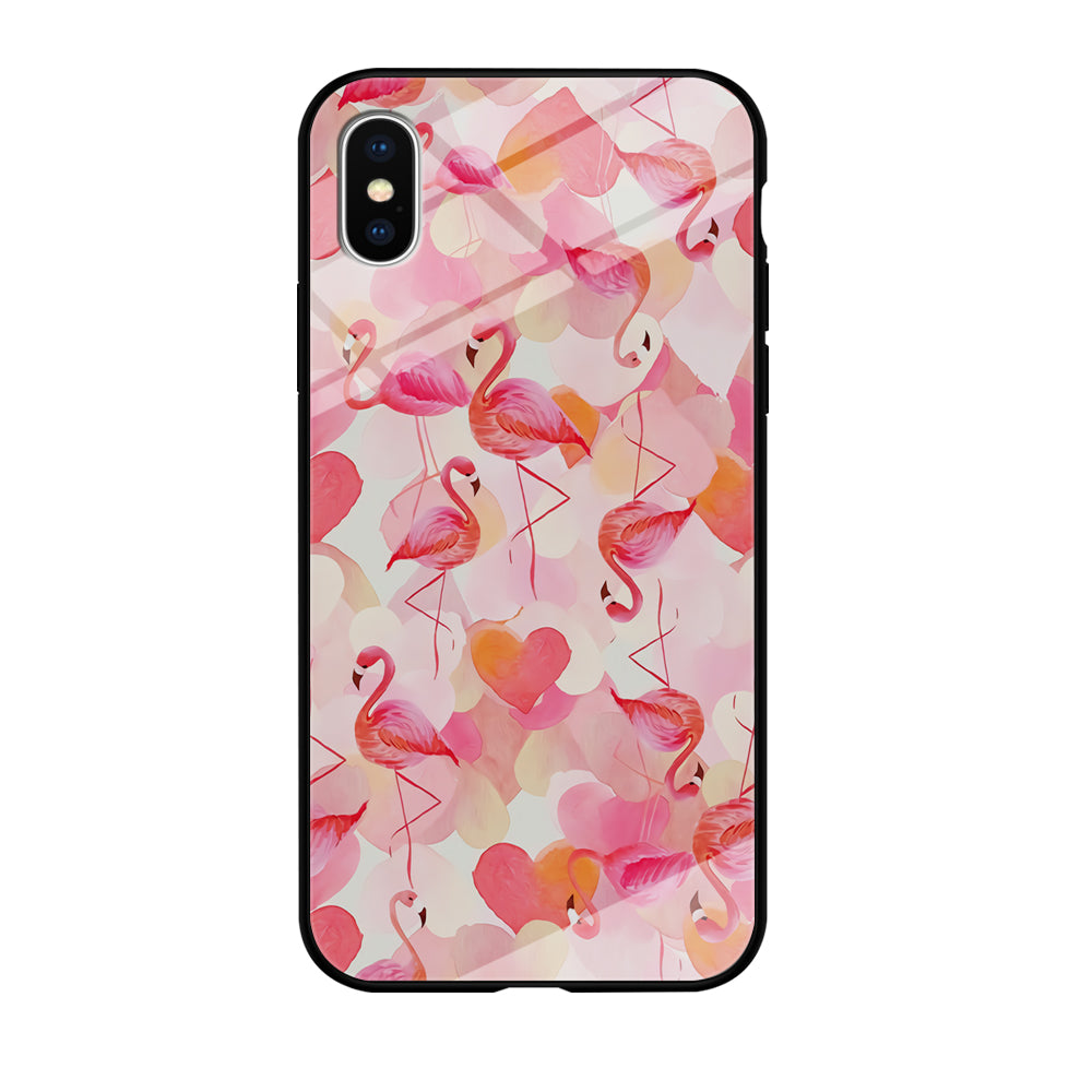 Beautiful Flamingo Art iPhone X Case-Phone Case-Tempered Glass Case-Altracase