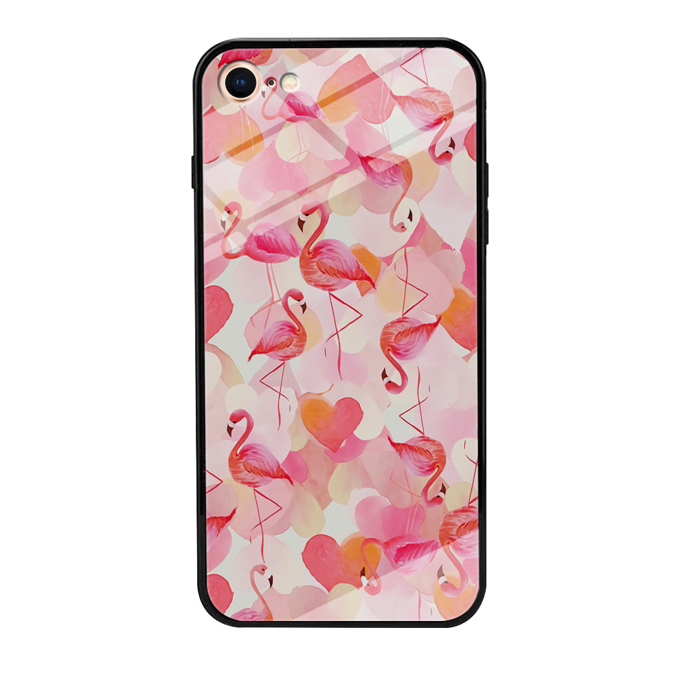 Beautiful Flamingo Art iPhone SE 2020 Case-Phone Case-Tempered Glass Case-Altracase