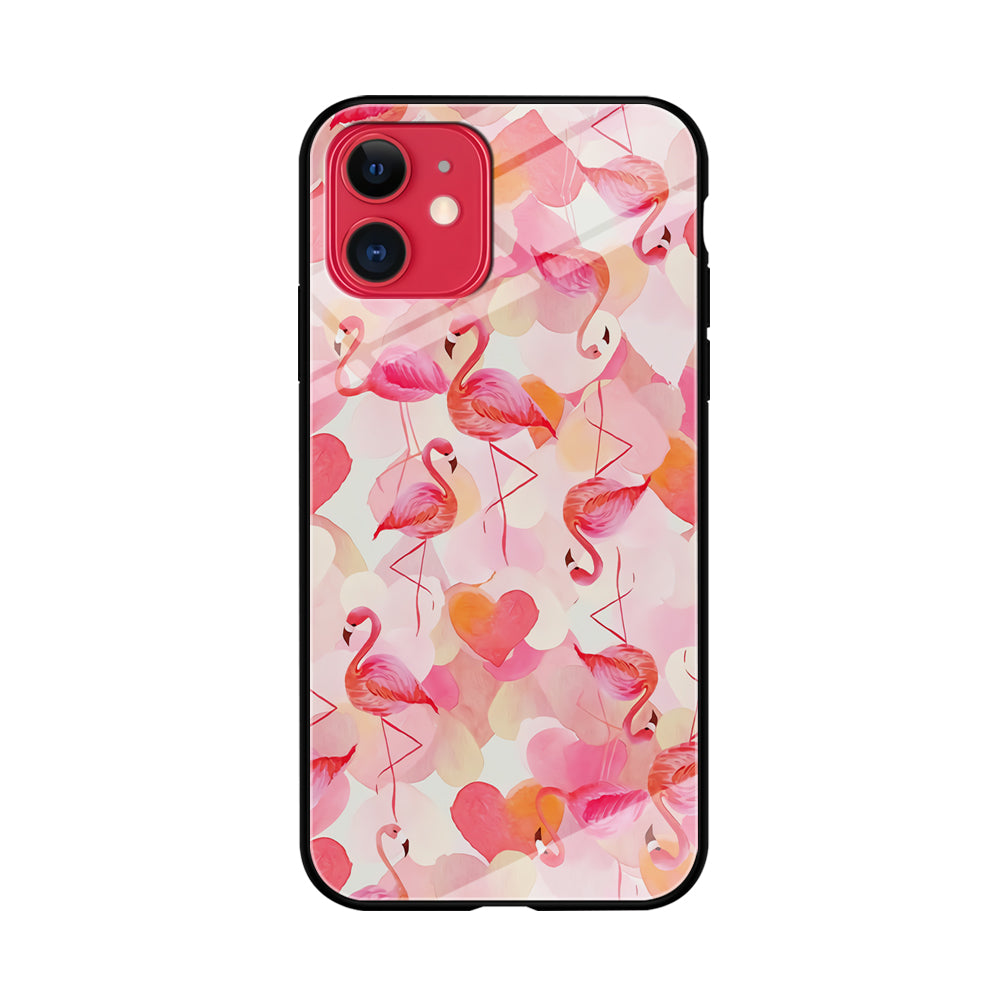 Beautiful Flamingo Art iPhone 11 Case-Phone Case-Tempered Glass Case-Altracase