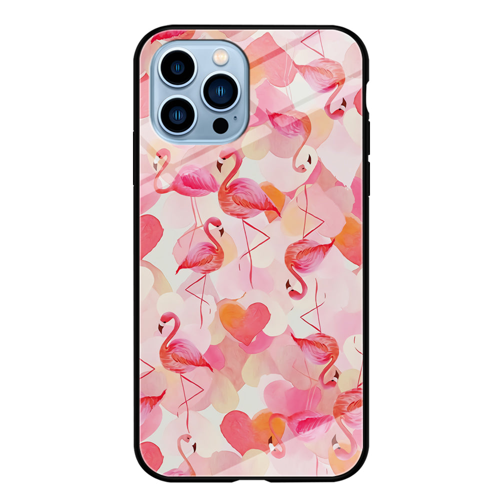 Beautiful Flamingo Art iPhone 15 Pro Case-Phone Case-Tempered Glass Case-Altracase