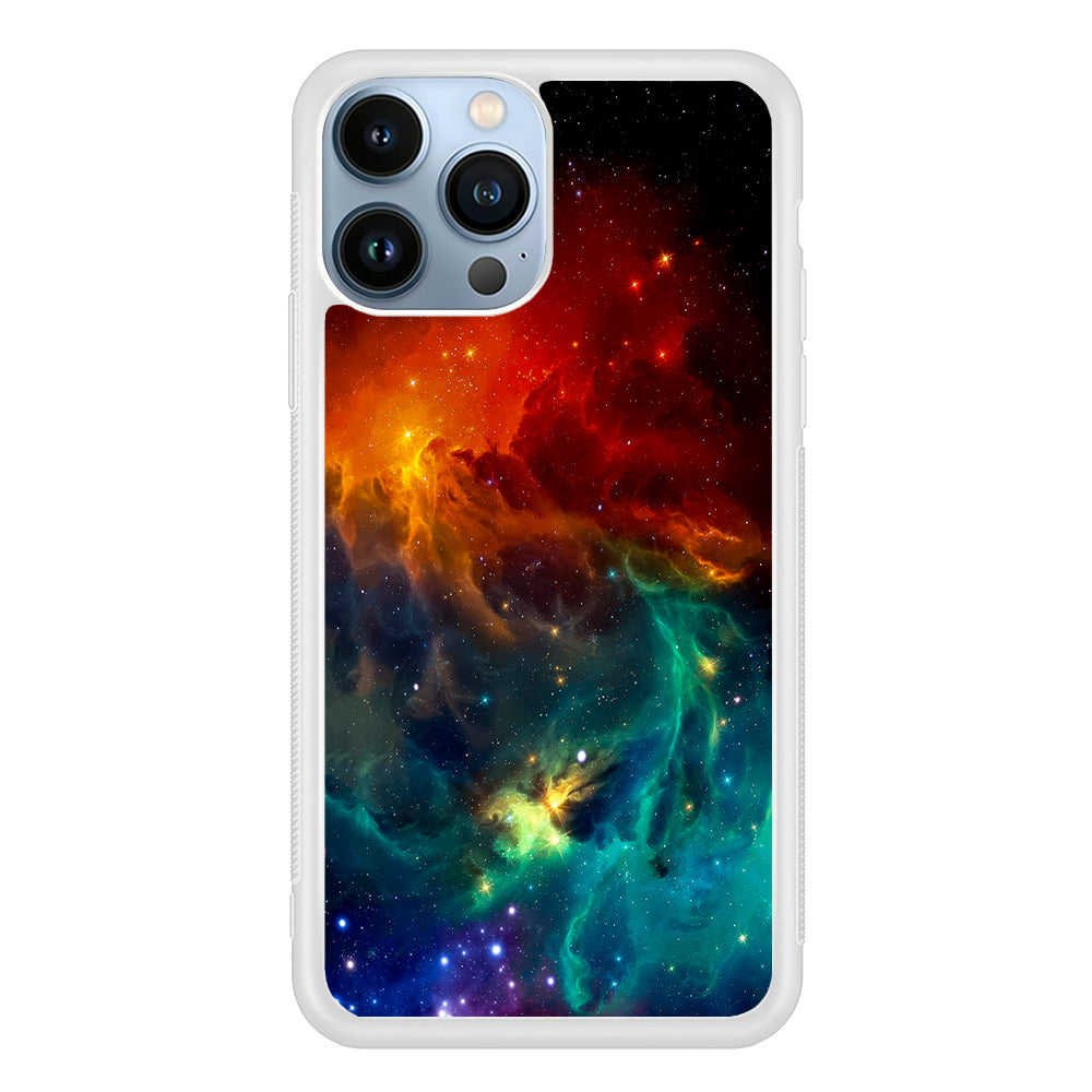 Beautiful Space Colorful 001 iPhone 15 Pro Max Case-Phone Case-Rubber White (2D Case)-Altracase