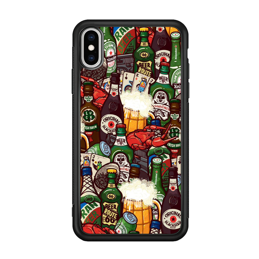 Beer Bottle Art iPhone X Case-Phone Case-Rubber Black (2D Case)-Altracase