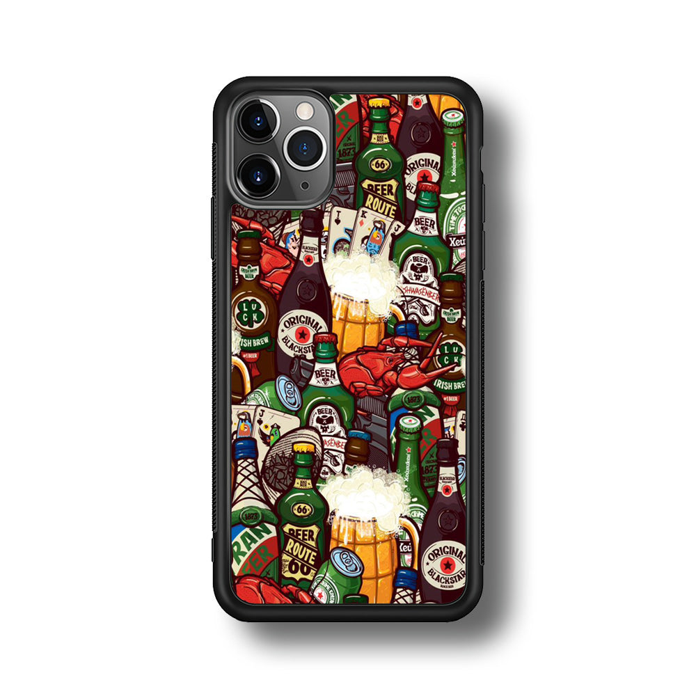 Beer Bottle Art iPhone 11 Pro Case-Phone Case-Rubber Black (2D Case)-Altracase