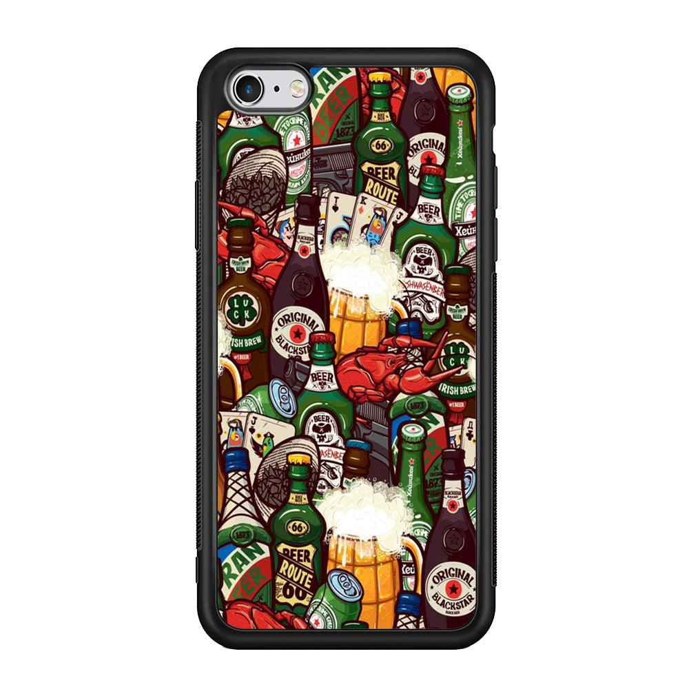 Beer Bottle Art iPhone 6 | 6s Case-Phone Case-Rubber Black (2D Case)-Altracase