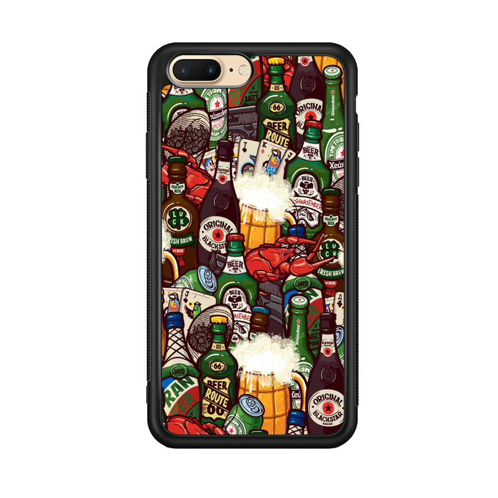 Beer Bottle Art iPhone 8 Plus Case-Phone Case-Rubber Black (2D Case)-Altracase