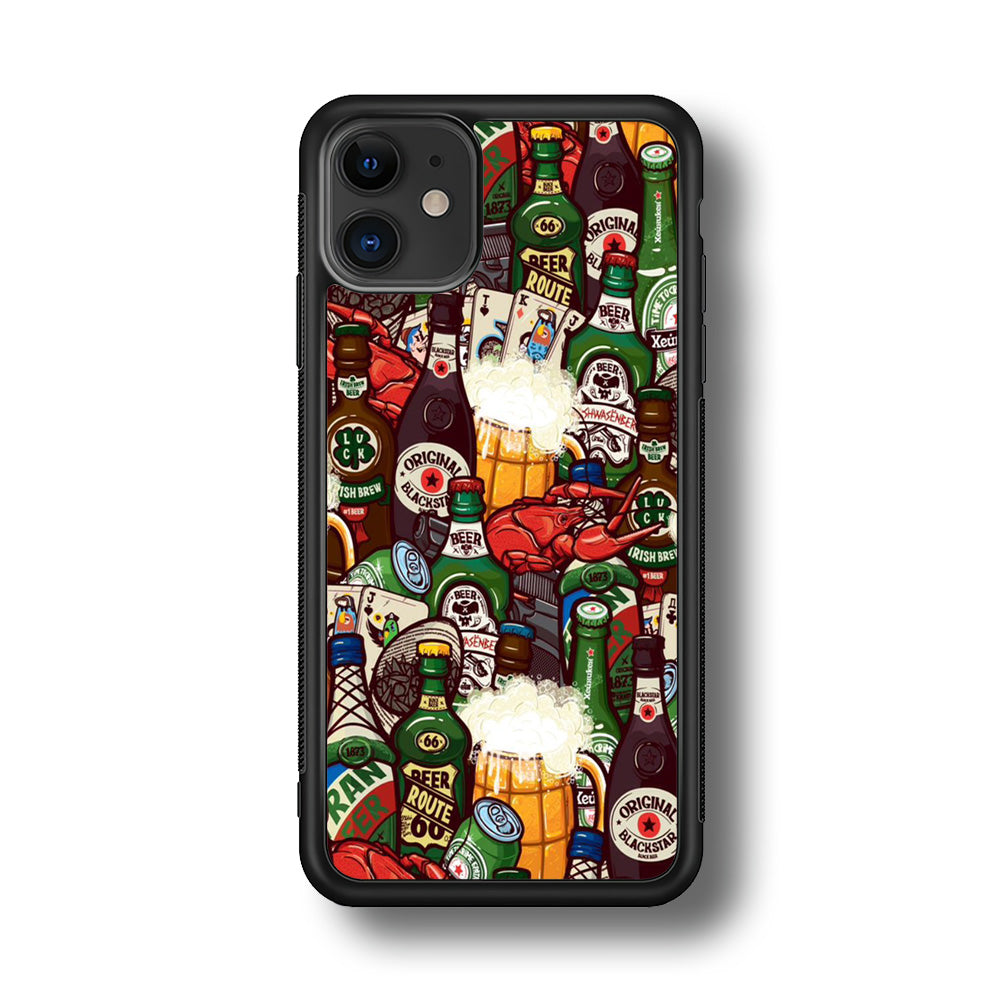 Beer Bottle Art iPhone 11 Case-Phone Case-Rubber Black (2D Case)-Altracase