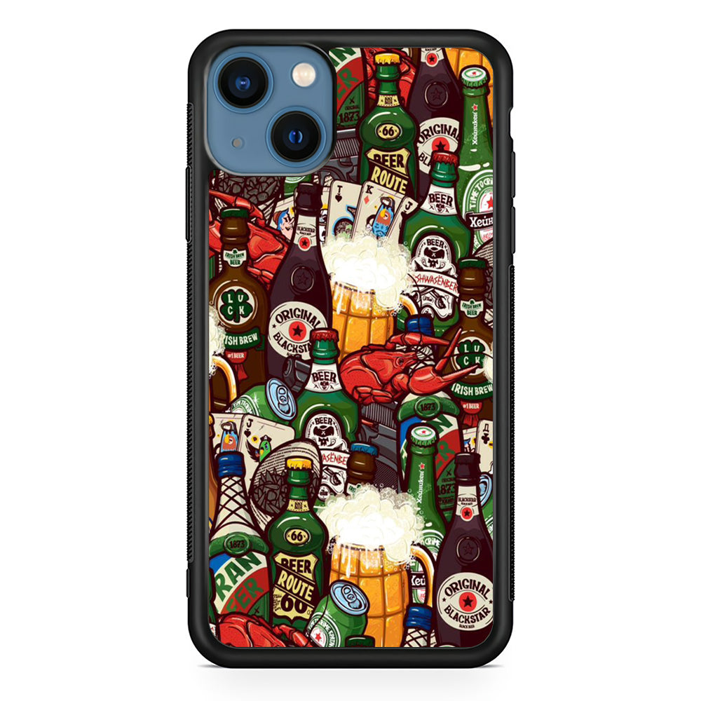 Beer Bottle Art iPhone 13 Case-Phone Case-Rubber Black (2D Case)-Altracase