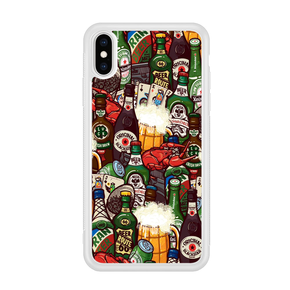 Beer Bottle Art iPhone X Case-Phone Case-Rubber White (2D Case)-Altracase