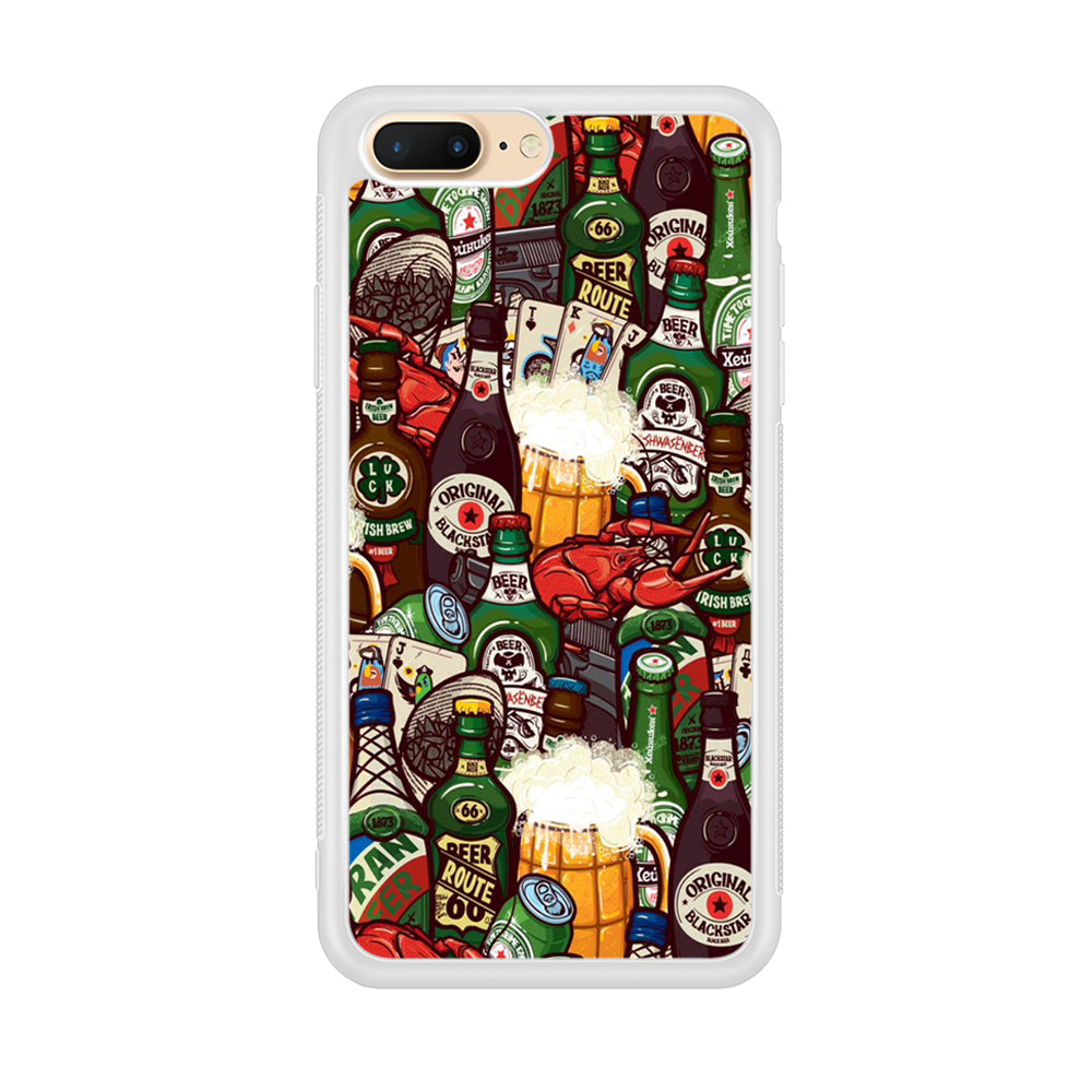 Beer Bottle Art iPhone 8 Plus Case-Phone Case-Rubber White (2D Case)-Altracase