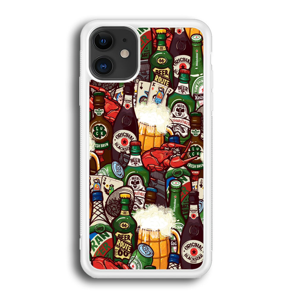Beer Bottle Art iPhone 12 Case-Phone Case-Rubber White (2D Case)-Altracase