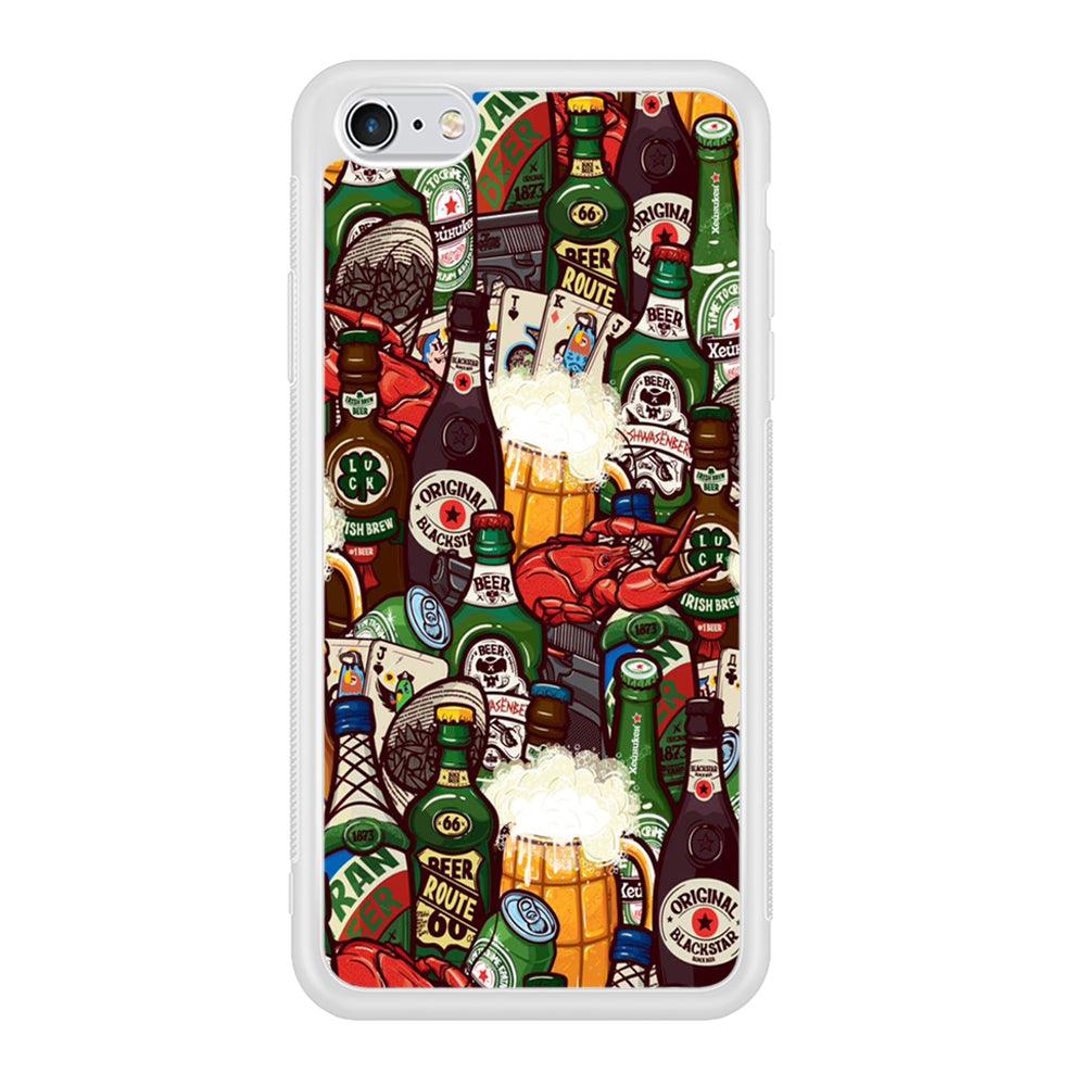 Beer Bottle Art iPhone 6 | 6s Case-Phone Case-Rubber White (2D Case)-Altracase