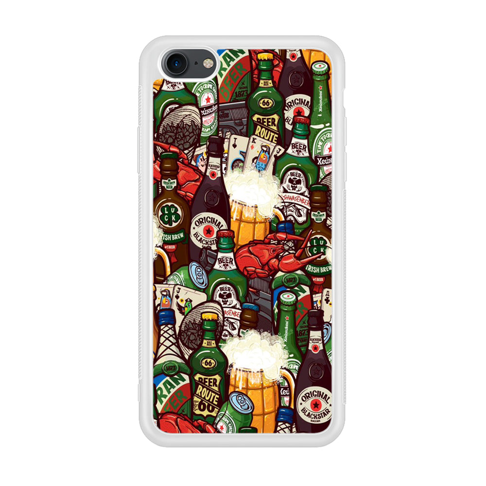 Beer Bottle Art iPhone 7 Case-Phone Case-Rubber White (2D Case)-Altracase