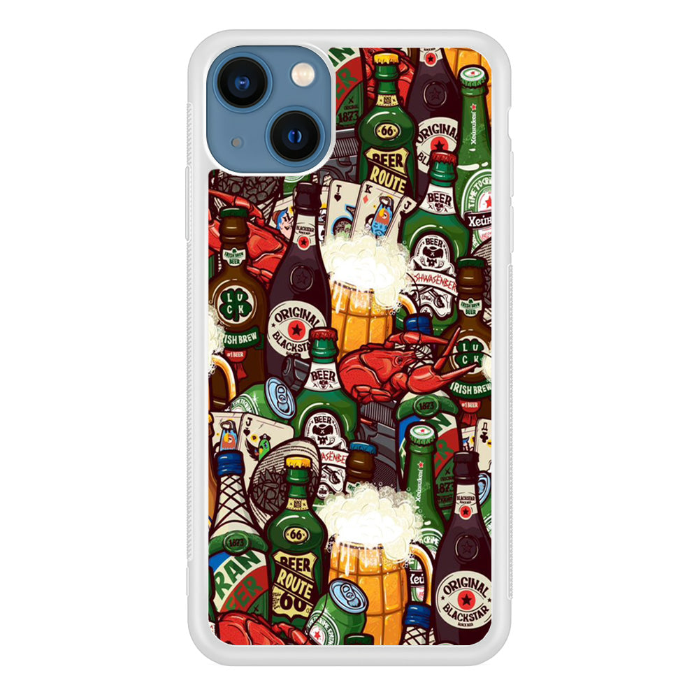 Beer Bottle Art iPhone 13 Case-Phone Case-Rubber White (2D Case)-Altracase