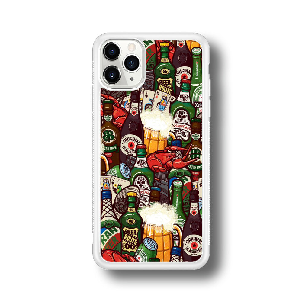 Beer Bottle Art iPhone 11 Pro Case-Phone Case-Rubber White (2D Case)-Altracase