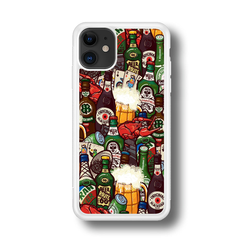 Beer Bottle Art iPhone 11 Case-Phone Case-Rubber White (2D Case)-Altracase