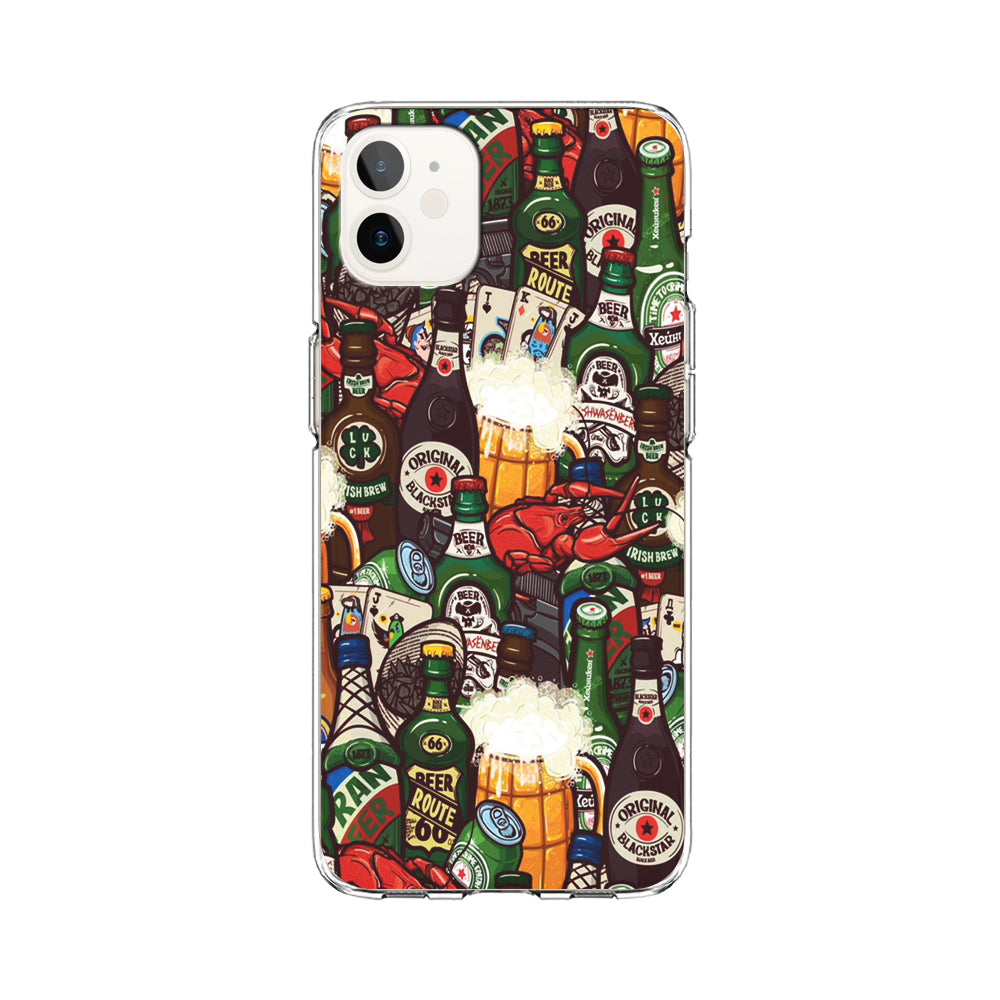 Beer Bottle Art iPhone 12 Case-Phone Case-Clear Soft Case-Altracase