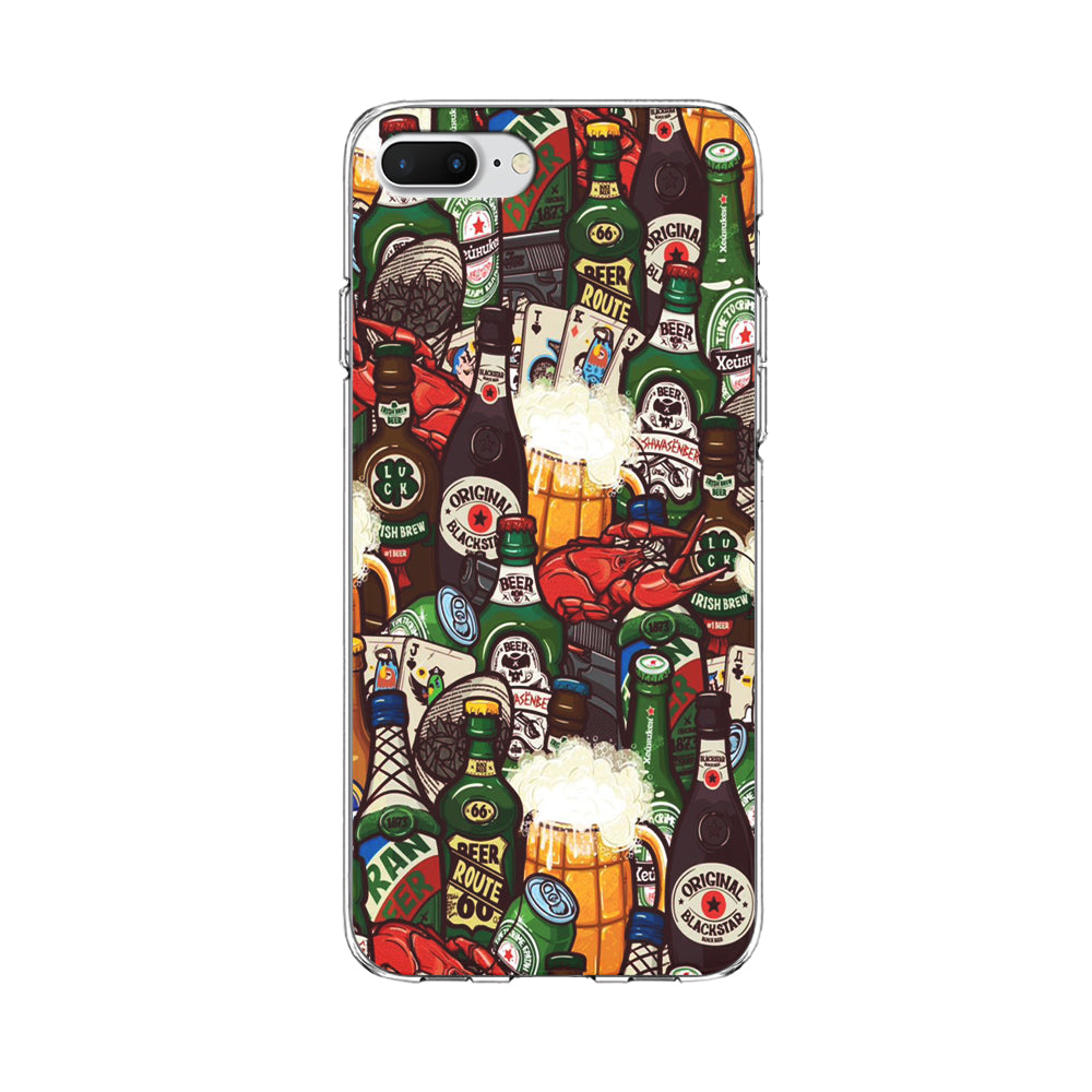 Beer Bottle Art iPhone 8 Plus Case-Phone Case-Clear Soft Case-Altracase