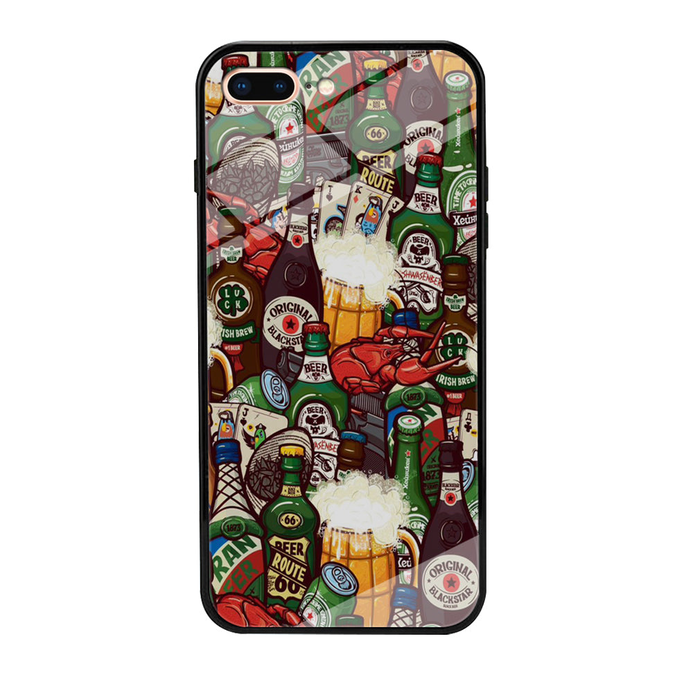 Beer Bottle Art iPhone 8 Plus Case-Phone Case-Tempered Glass Case-Altracase