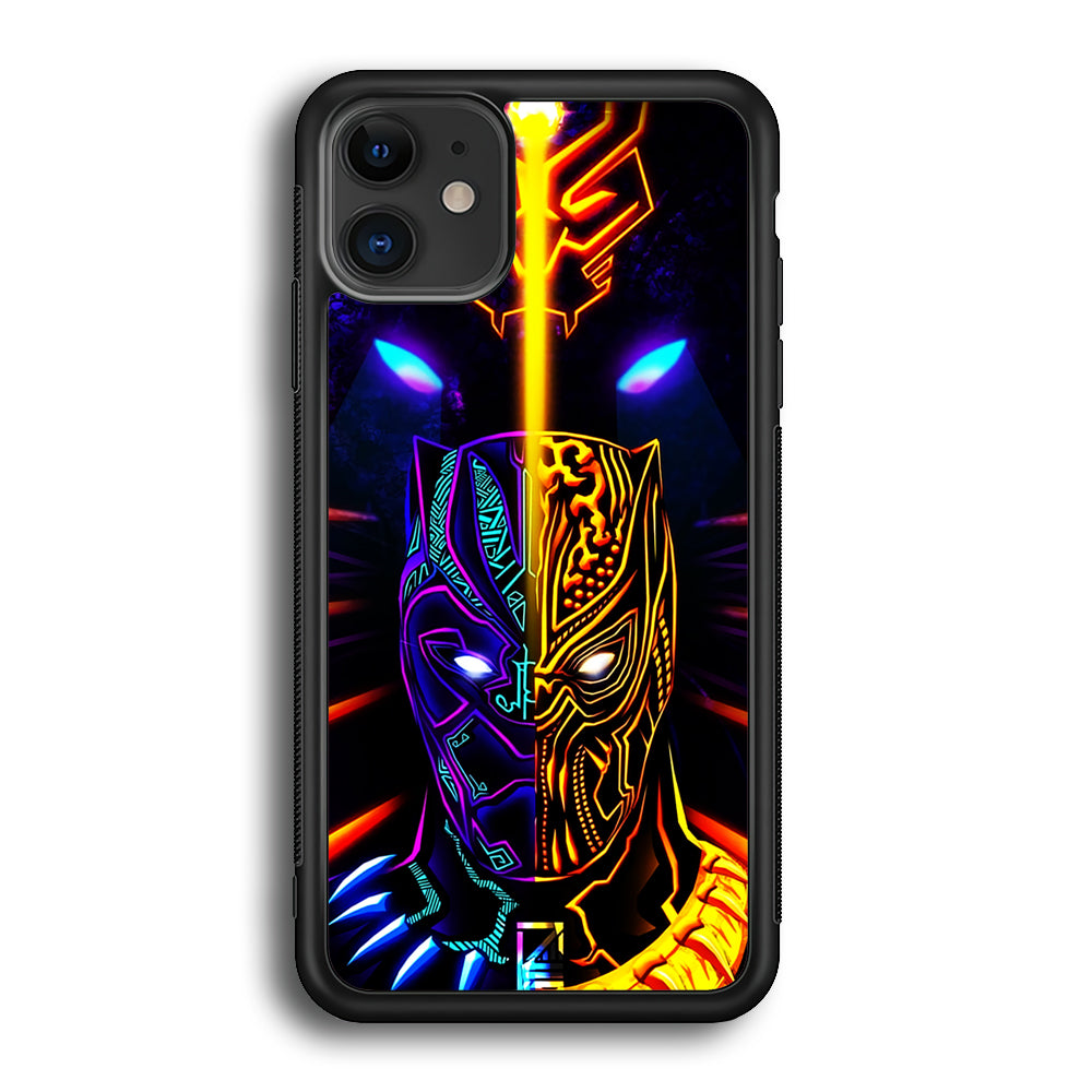 Black Panther And Golden Jaguar iPhone 12 Case-Phone Case-Rubber Black (2D Case)-Altracase