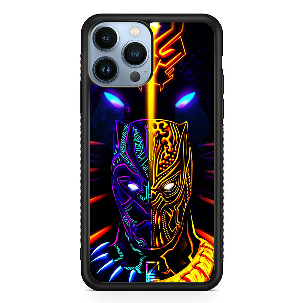 Black Panther And Golden Jaguar iPhone 15 Pro Case-Phone Case-Rubber Black (2D Case)-Altracase