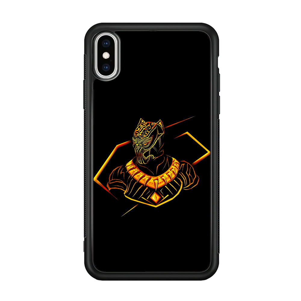 Black Panther Golden Art iPhone X Case-Phone Case-Rubber Black (2D Case)-Altracase
