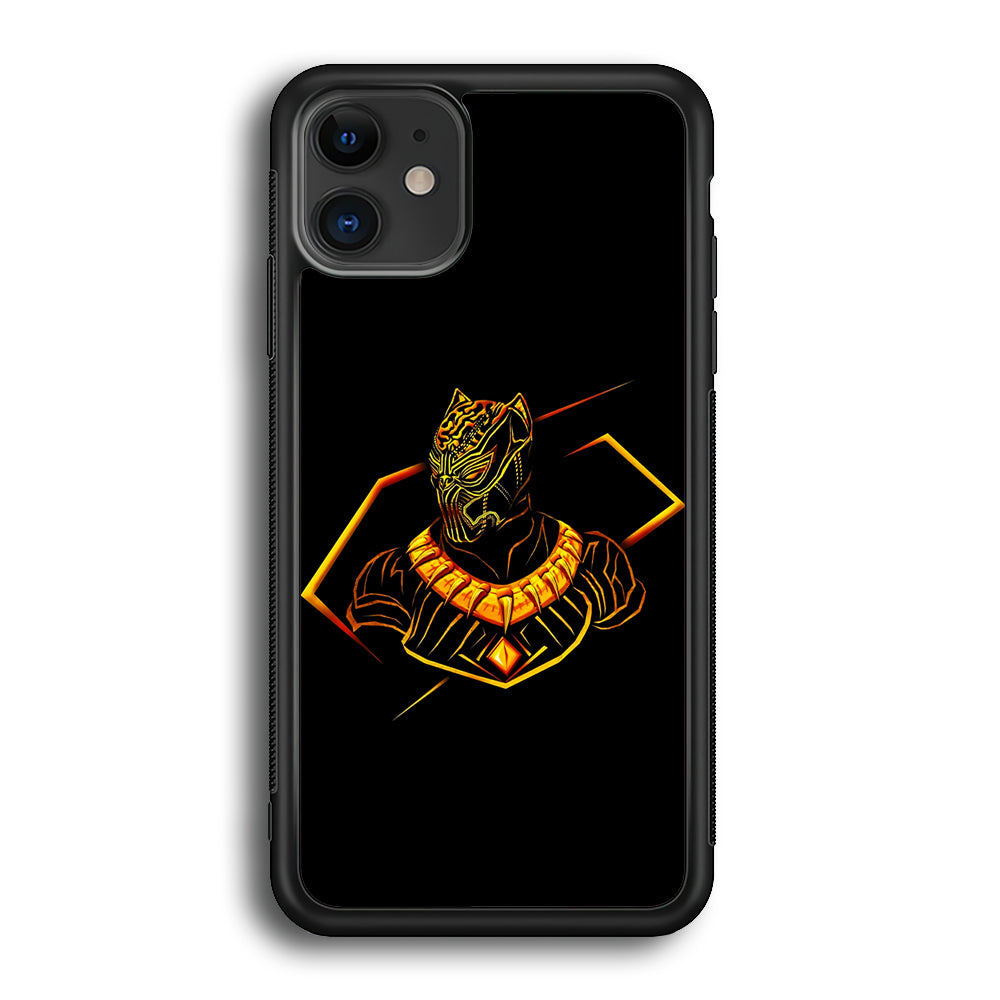 Black Panther Golden Art iPhone 12 Case-Phone Case-Rubber Black (2D Case)-Altracase