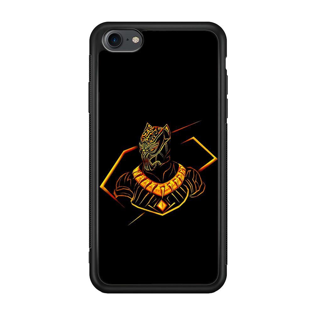 Black Panther Golden Art iPhone 7 Case-Phone Case-Rubber Black (2D Case)-Altracase
