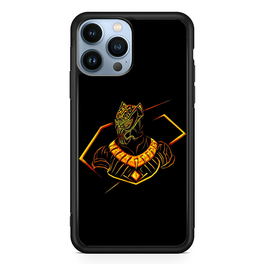 Black Panther Golden Art iPhone 15 Pro Case-Phone Case-Rubber Black (2D Case)-Altracase