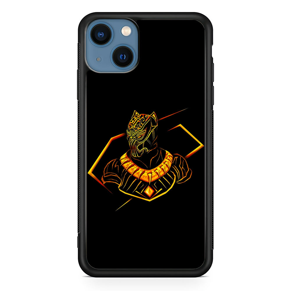 Black Panther Golden Art iPhone 15 Case-Phone Case-Rubber Black (2D Case)-Altracase