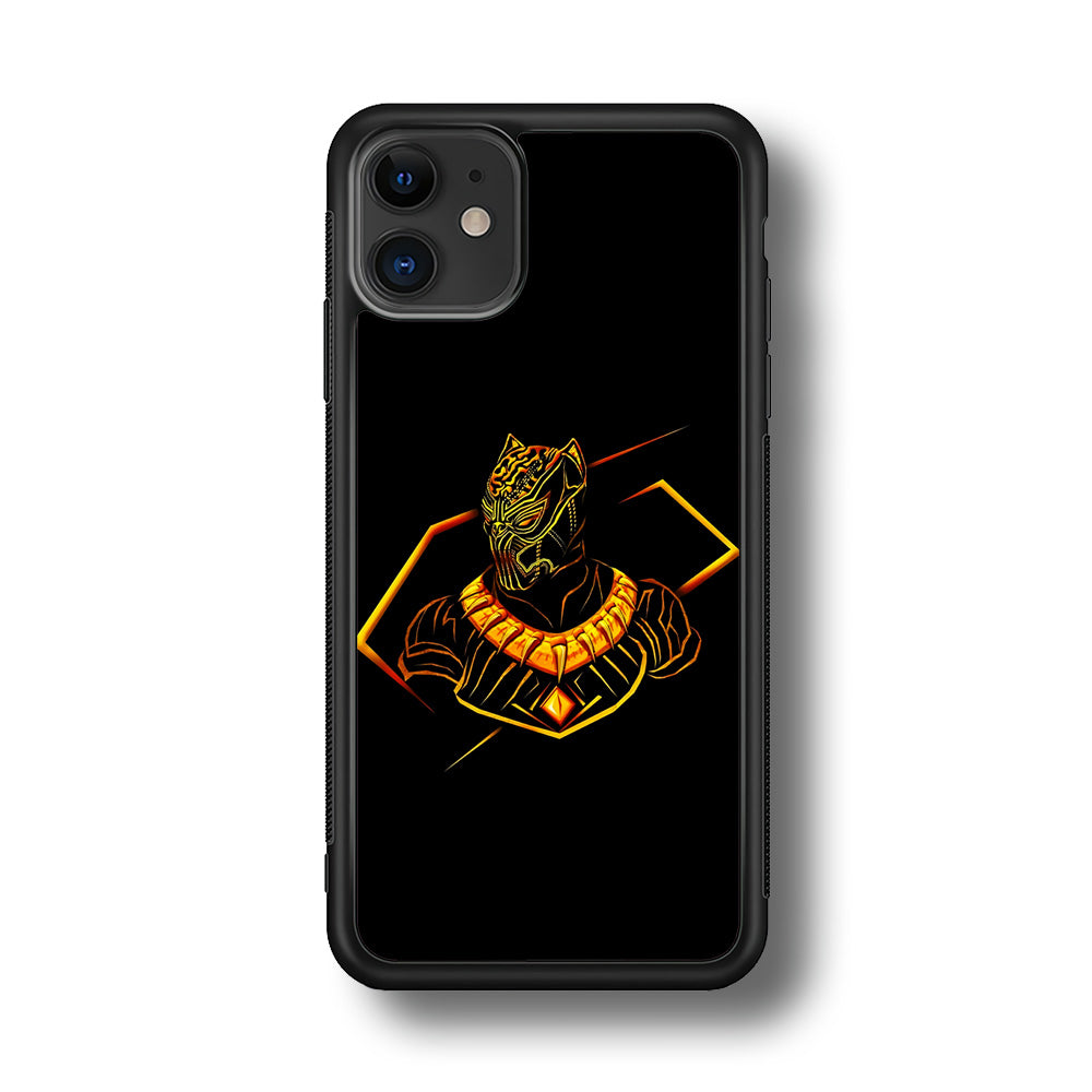Black Panther Golden Art iPhone 11 Case-Phone Case-Rubber Black (2D Case)-Altracase