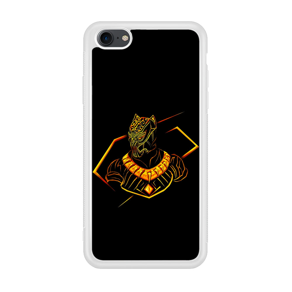 Black Panther Golden Art iPhone 7 Case-Phone Case-Rubber White (2D Case)-Altracase