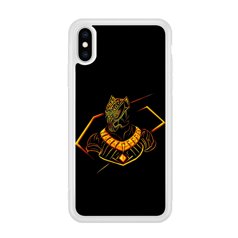 Black Panther Golden Art iPhone X Case-Phone Case-Rubber White (2D Case)-Altracase