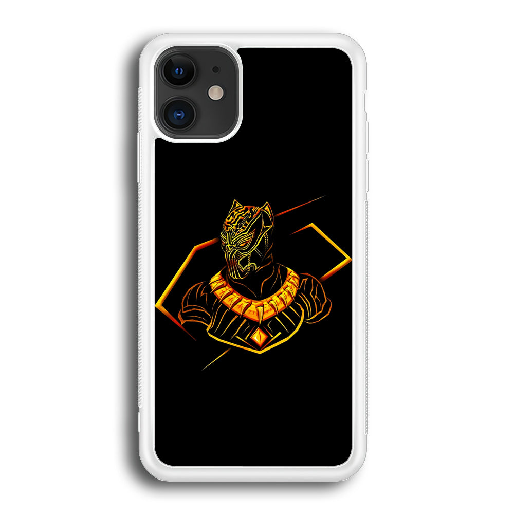Black Panther Golden Art iPhone 12 Case-Phone Case-Rubber White (2D Case)-Altracase