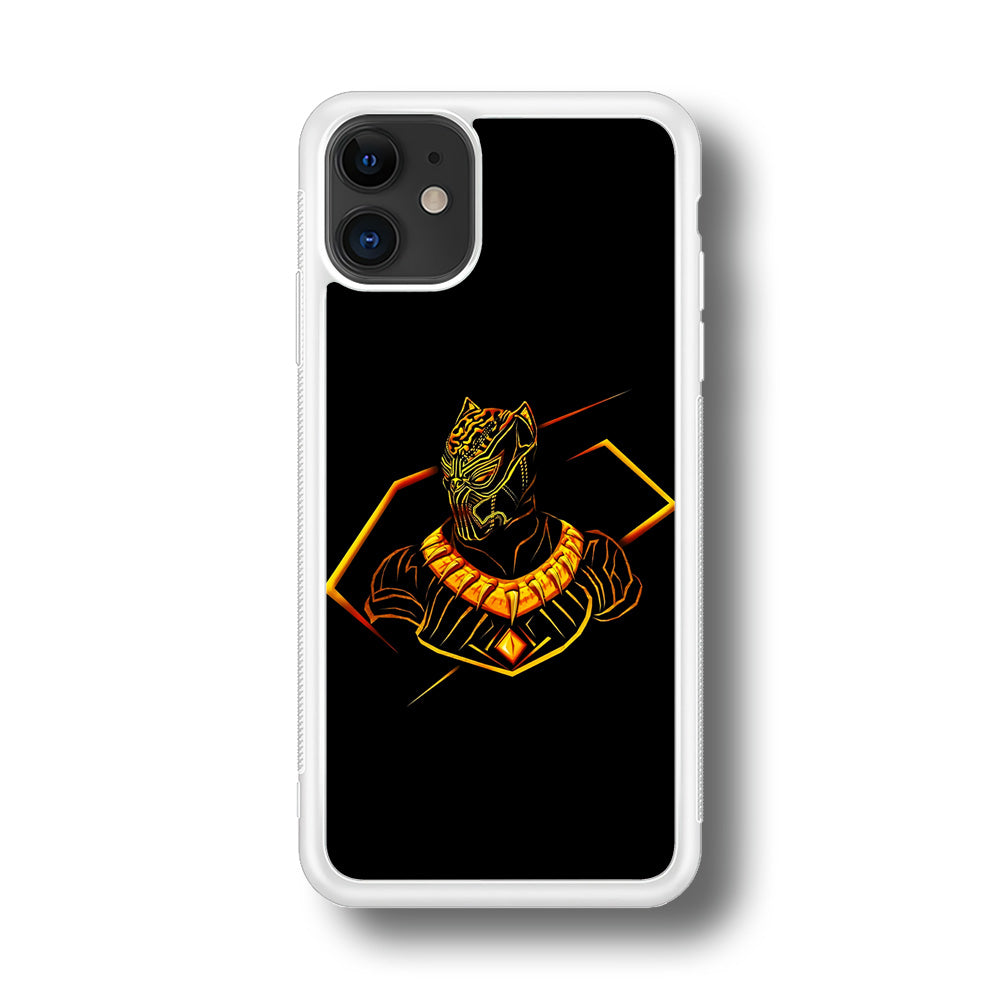 Black Panther Golden Art iPhone 11 Case-Phone Case-Rubber White (2D Case)-Altracase